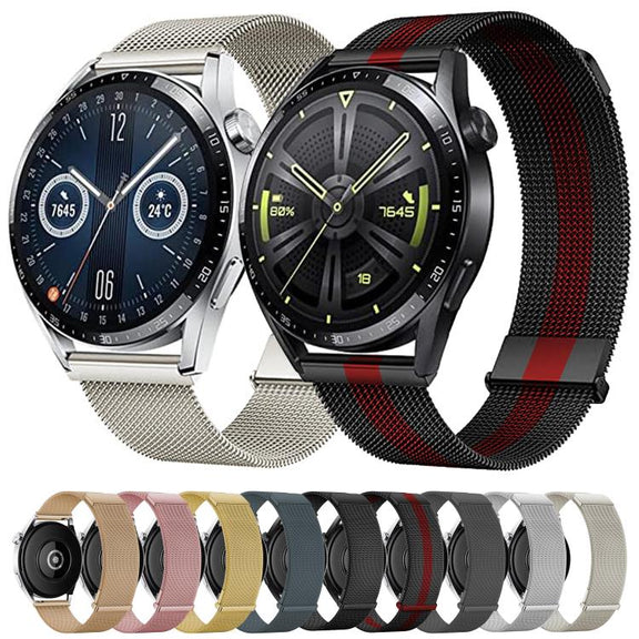 Kalebol 20mm Universal Loop Double Magnetic Buckle Milanese Strap(Black Red)