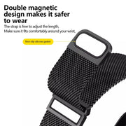 Kalebol 20mm Universal Loop Double Magnetic Buckle Milanese Strap(Black Red)
