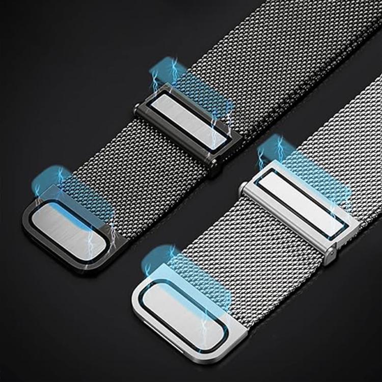 Kalebol 20mm Universal Loop Double Magnetic Buckle Milanese Strap(Black Red)