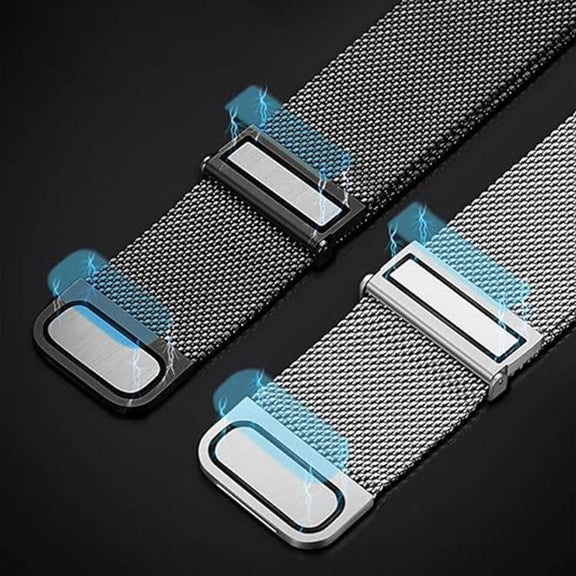 Kalebol 20mm Universal Loop Double Magnetic Buckle Milanese Strap(Black Red)