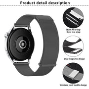 Kalebol 20mm Universal Loop Double Magnetic Buckle Milanese Strap(Black Red)