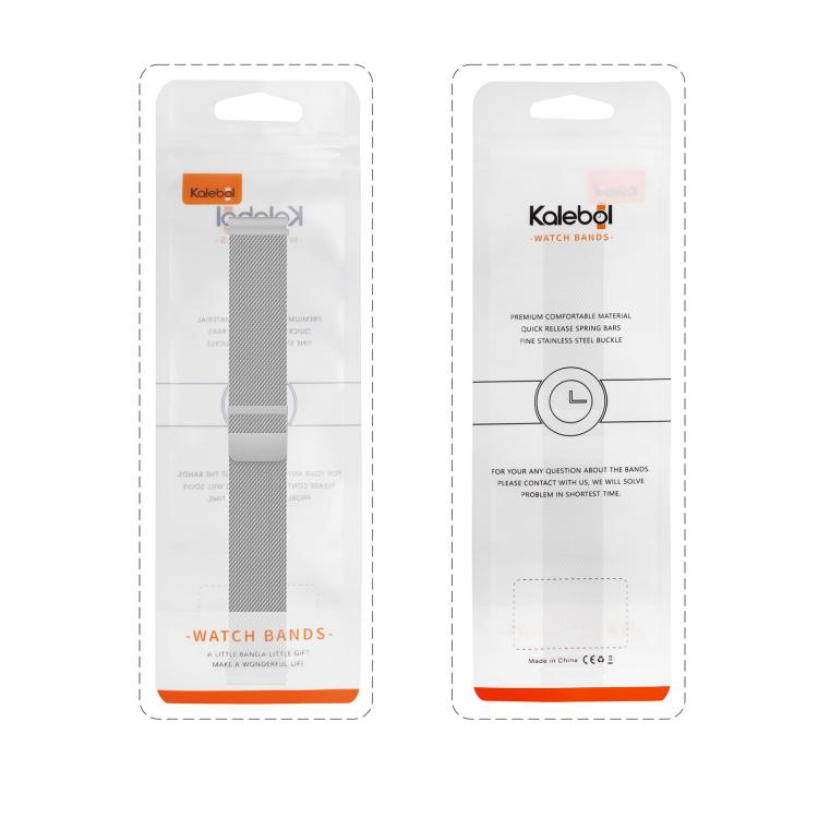 Kalebol 20mm Universal Loop Double Magnetic Buckle Milanese Strap(Black Red)