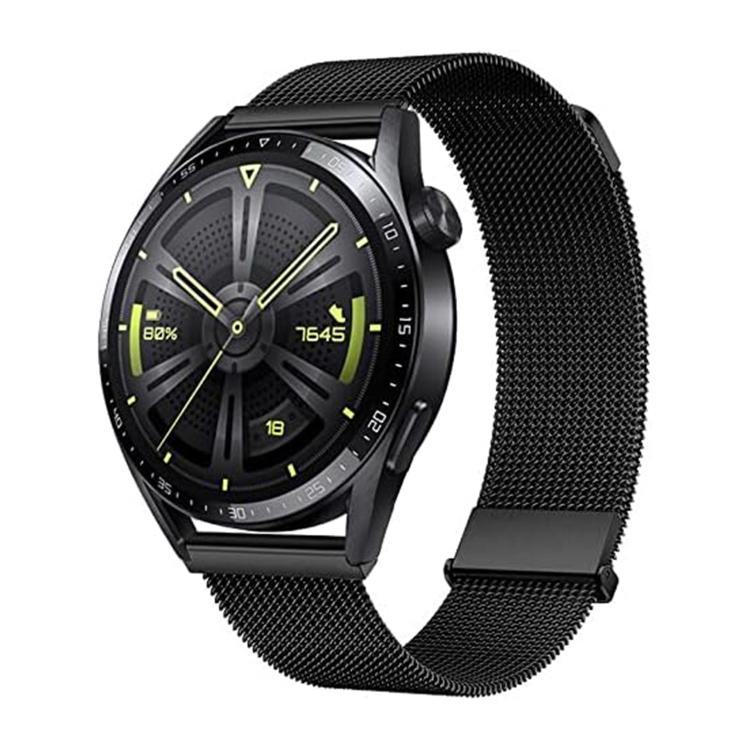 Kalebol 22mm Universal Loop Double Magnetic Buckle Milanese Strap(Black)