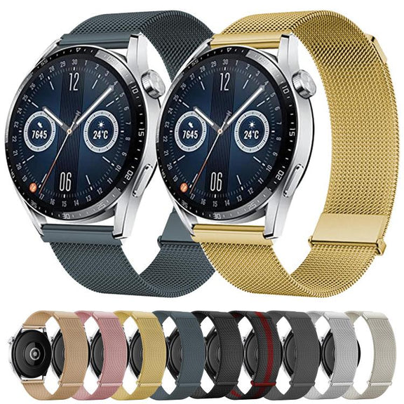 Kalebol 22mm Universal Loop Double Magnetic Buckle Milanese Strap(Black Red)