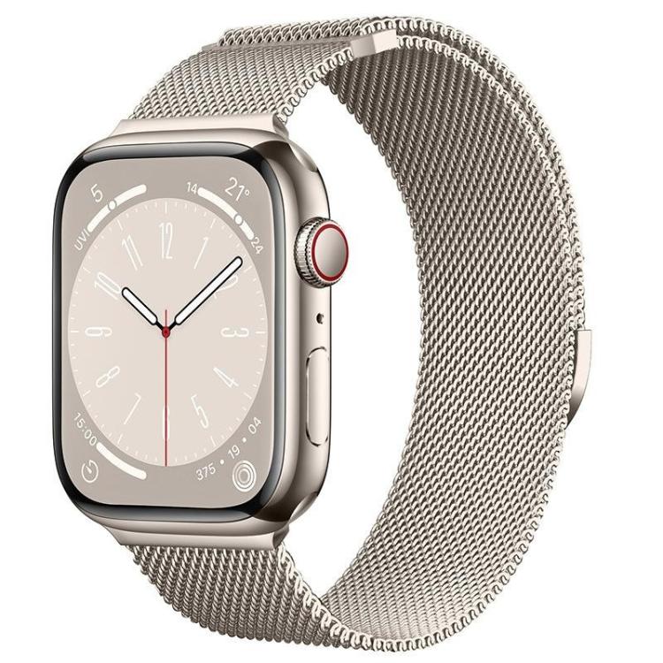For Apple Watch 42mm / 41mm / 40mm / 38mm Kalebol Semi-circular Milanese Stainless Steel Strap(Starlight)