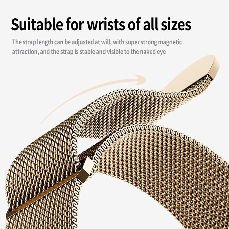 For Apple Watch 42mm / 41mm / 40mm / 38mm Kalebol Semi-circular Milanese Stainless Steel Strap(Starlight)
