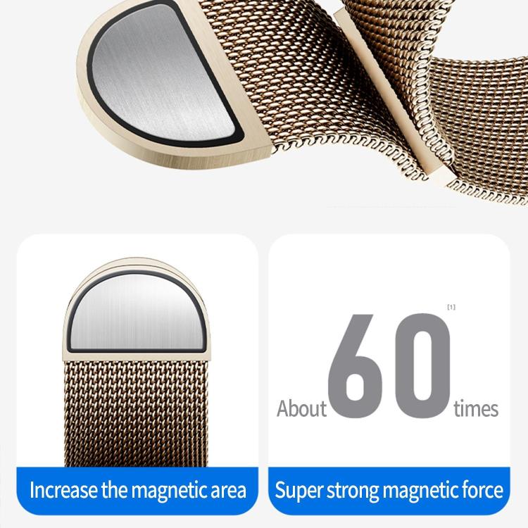 For Apple Watch 46mm / 49mm / 45mm / 44mm Kalebol Semi-circular Milanese Stainless Steel Strap(Starlight)
