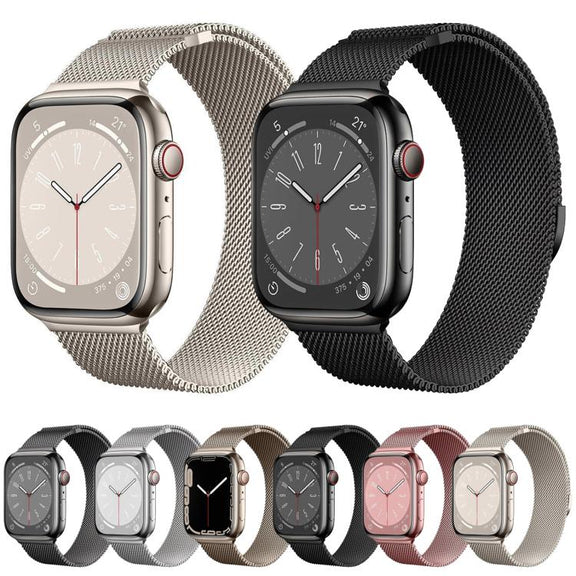 For Apple Watch 46mm / 49mm / 45mm / 44mm Kalebol Semi-circular Milanese Stainless Steel Strap(Starlight)