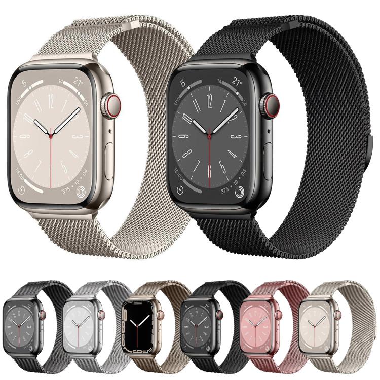 For Apple Watch 42mm / 41mm / 40mm / 38mm Kalebol Semi-circular Milanese Stainless Steel Strap(Starlight)