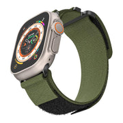 For Apple Watch 46mm / 49mm / 45mm / 44mm Kalebol Simple Two Section Nylon Strap(Army Green)