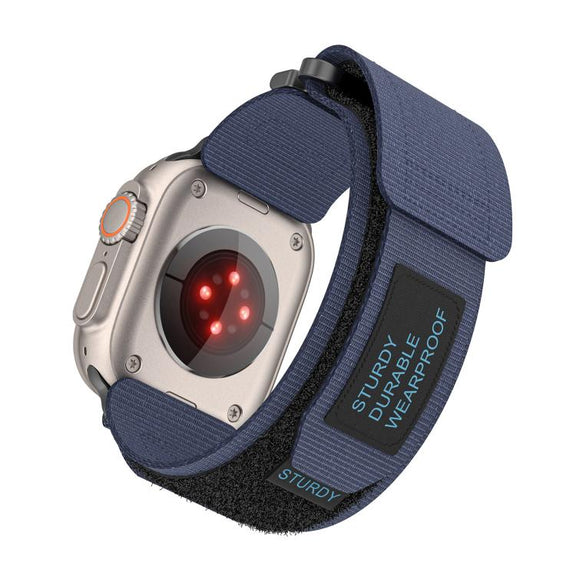 For Apple Watch 46mm / 49mm / 45mm / 44mm Kalebol Simple Two Section Nylon Strap(Blue)