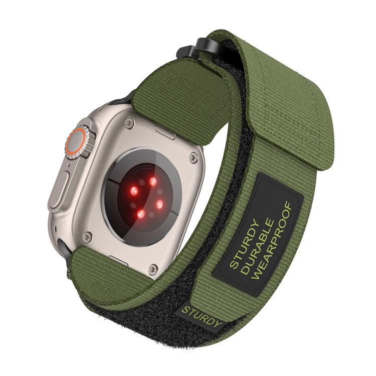 For Apple Watch 42mm / 41mm / 40mm / 38mm Kalebol Simple Two Section Nylon Strap(Army Green)