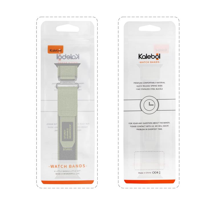 For Apple Watch 46mm / 49mm / 45mm / 44mm Kalebol Simple Two Section Nylon Strap(Black)