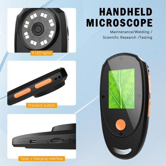 CPL-05-0011 2MP 2 inch HD Screen Handheld Digital Microscope 500X Magnification(Black)