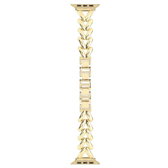 For Apple Watch 42mm / 41mm / 40mm / 38mm Kalebol V-shaped Zinc Alloy Strap(Gold)