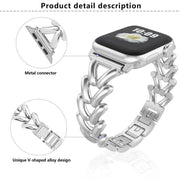 For Apple Watch 46mm / 49mm / 45mm / 44mm Kalebol V-shaped Zinc Alloy Strap(Black)