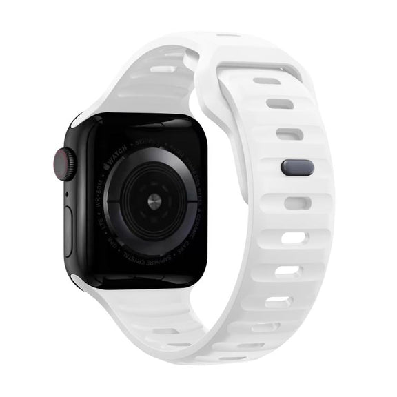 For Apple Watch 46mm / 49mm / 45mm / 44mm Kalebol Sport Silicone Strap(White)