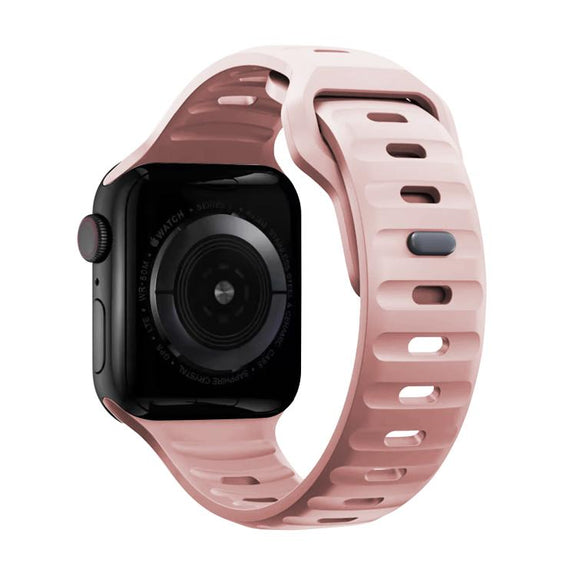 For Apple Watch 46mm / 49mm / 45mm / 44mm Kalebol Sport Silicone Strap(Pink Sand)