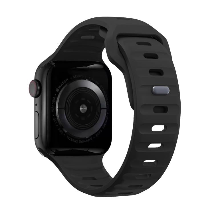 For Apple Watch 46mm / 49mm / 45mm / 44mm Kalebol Sport Silicone Strap(Black)