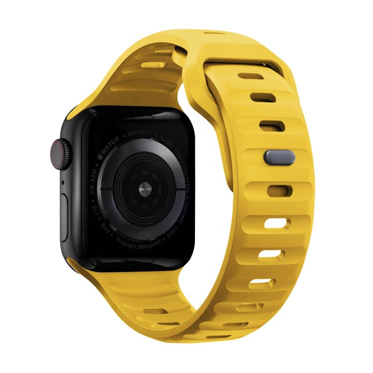 For Apple Watch 46mm / 49mm / 45mm / 44mm Kalebol Sport Silicone Strap(Yellow)