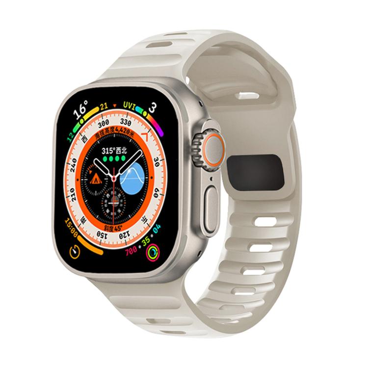 For Apple Watch 46mm / 49mm / 45mm / 44mm Kalebol Sport Silicone Strap(Starlight)