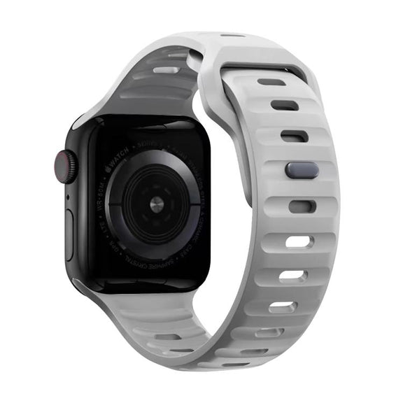 For Apple Watch 46mm / 49mm / 45mm / 44mm Kalebol Sport Silicone Strap(Cloudy Grey)