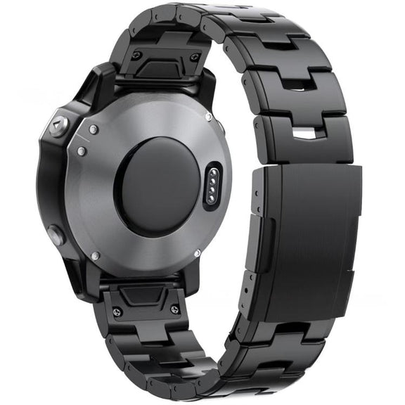 For Garmin Watch 26mm Oracle Titanium Alloy Watch Band(Black)