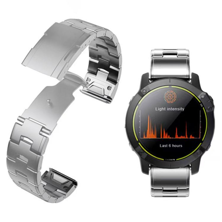 For Garmin Watch 26mm Oracle Titanium Alloy Watch Band(Silver)