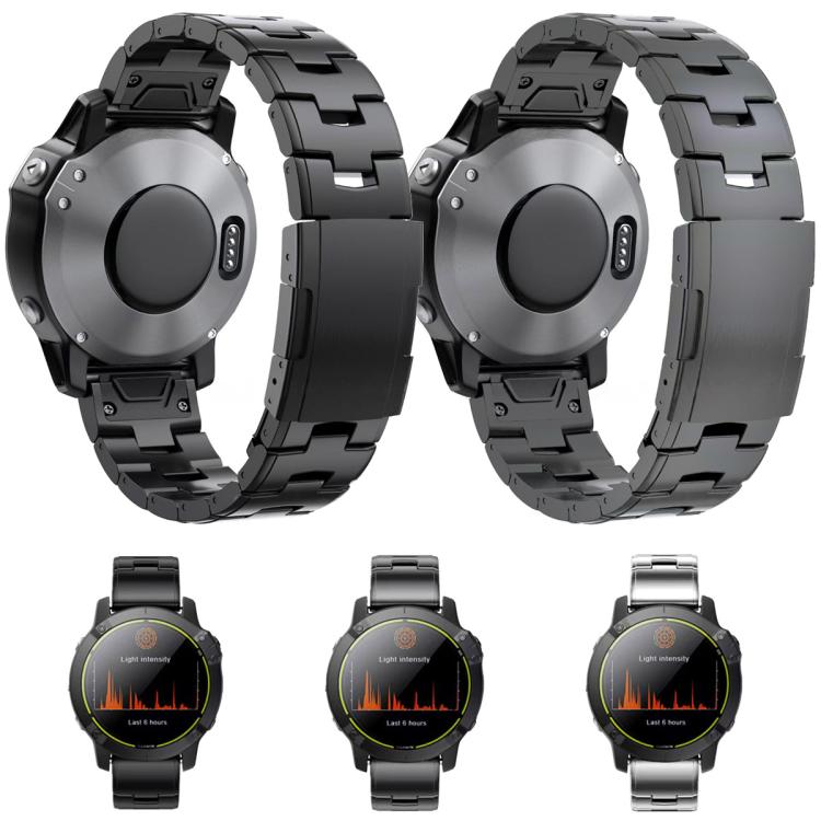 For Garmin Watch 26mm Oracle Titanium Alloy Watch Band(Black)