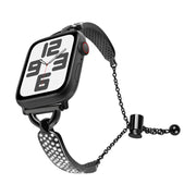 For Apple Watch 42mm / 41mm / 40mm / 38mm Kalebol Stone Curved Zinc Alloy Strap(Black)