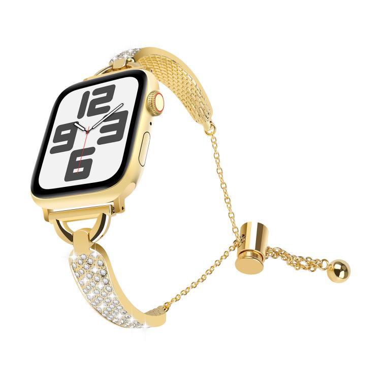 For Apple Watch 42mm / 41mm / 40mm / 38mm Kalebol Stone Curved Zinc Alloy Strap(Gold)