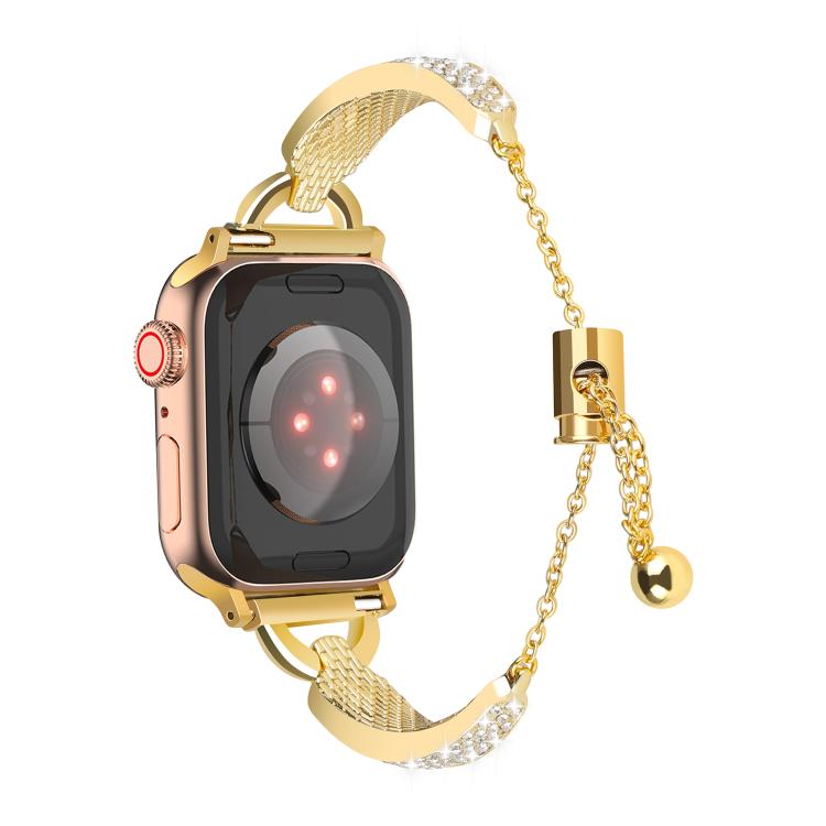 For Apple Watch 42mm / 41mm / 40mm / 38mm Kalebol Stone Curved Zinc Alloy Strap(Gold)