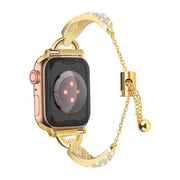 For Apple Watch 42mm / 41mm / 40mm / 38mm Kalebol Stone Curved Zinc Alloy Strap(Gold)