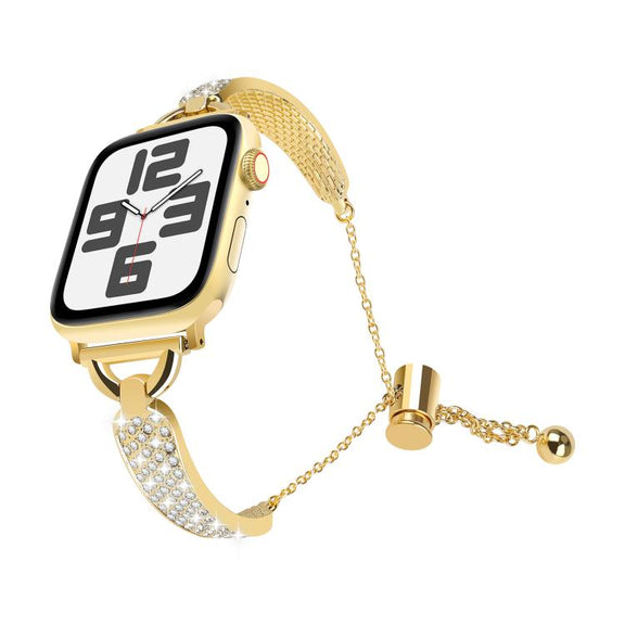 For Apple Watch 42mm / 41mm / 40mm / 38mm Kalebol Stone Curved Zinc Alloy Strap(Gold)