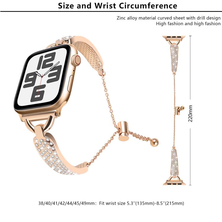 For Apple Watch 46mm / 49mm / 45mm / 44mm Kalebol Stone Curved Zinc Alloy Strap(Starlight)