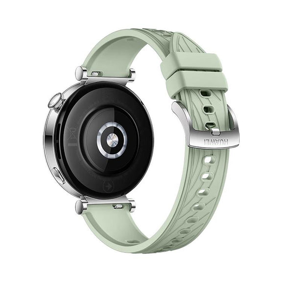 Kalebol 18mm Universal Textured Silicone Silver Buckle Strap(Green Grass)