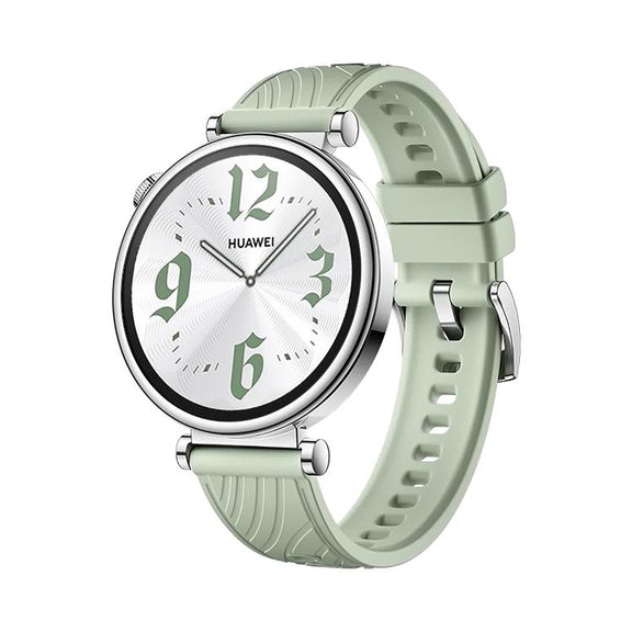 Kalebol 18mm Universal Textured Silicone Silver Buckle Strap(Green Grass)