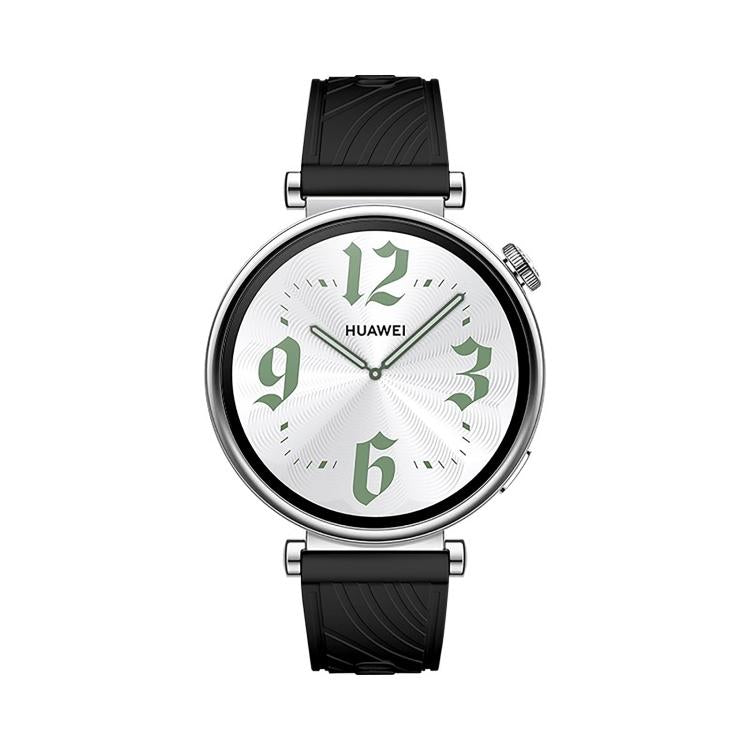 Kalebol 18mm Universal Textured Silicone Silver Buckle Strap(Black)