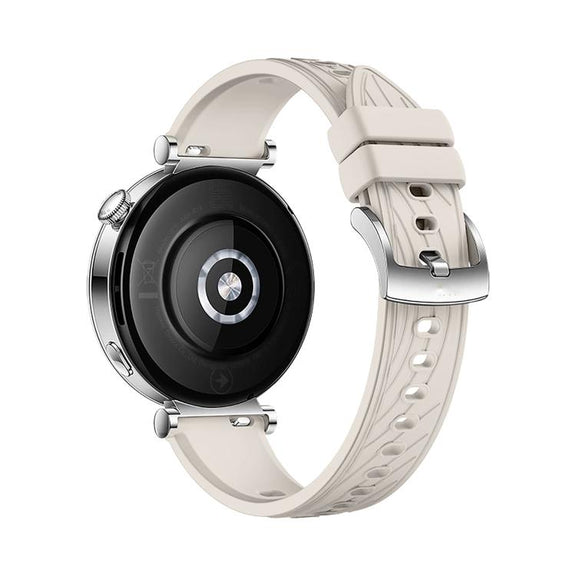 Kalebol 18mm Universal Textured Silicone Silver Buckle Strap(Starlight)