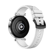 Kalebol 18mm Universal Textured Silicone Black Buckle Strap(White)