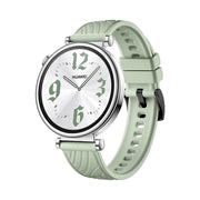 Kalebol 18mm Universal Textured Silicone Black Buckle Strap(Green Grass)