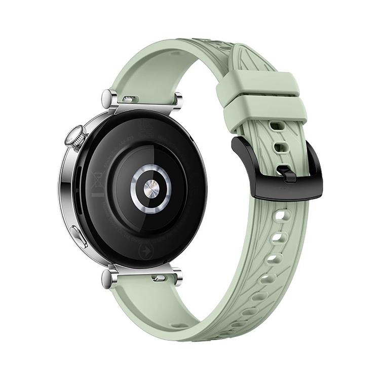 Kalebol 18mm Universal Textured Silicone Black Buckle Strap(Green Grass)
