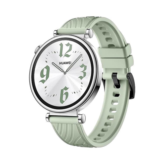 Kalebol 18mm Universal Textured Silicone Black Buckle Strap(Green Grass)
