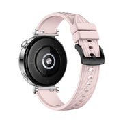 Kalebol 18mm Universal Textured Silicone Black Buckle Strap(Pink)