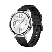 Kalebol 18mm Universal Textured Silicone Black Buckle Strap(Black)