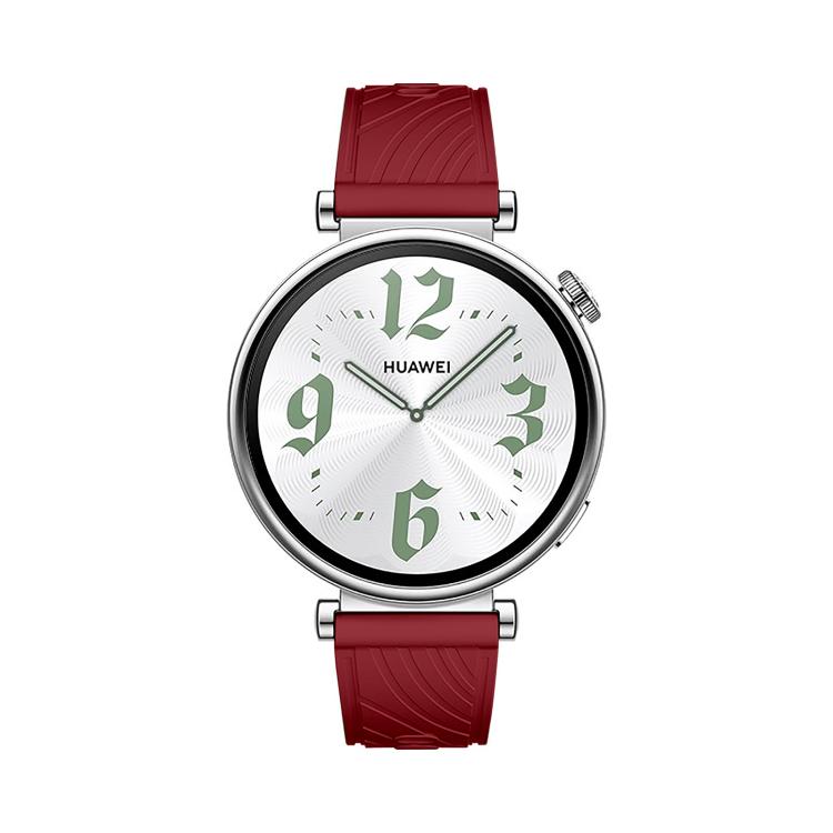 Kalebol 18mm Universal Textured Silicone Black Buckle Strap(Red)