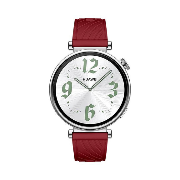 Kalebol 18mm Universal Textured Silicone Black Buckle Strap(Red)