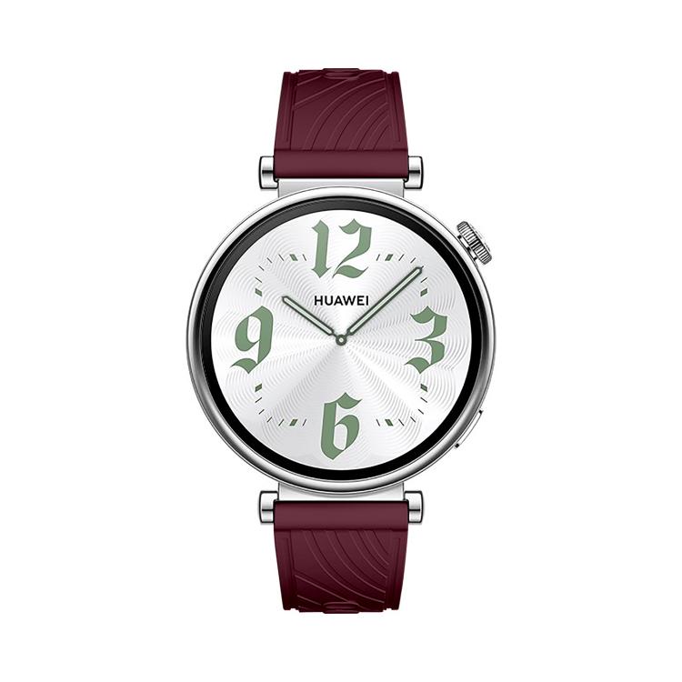 Kalebol 18mm Universal Textured Silicone Black Buckle Strap(Wine Red)