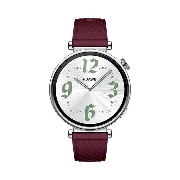 Kalebol 18mm Universal Textured Silicone Black Buckle Strap(Wine Red)