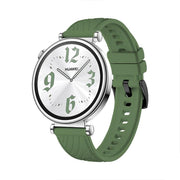 Kalebol 18mm Universal Textured Silicone Black Buckle Strap(Spruce Green)